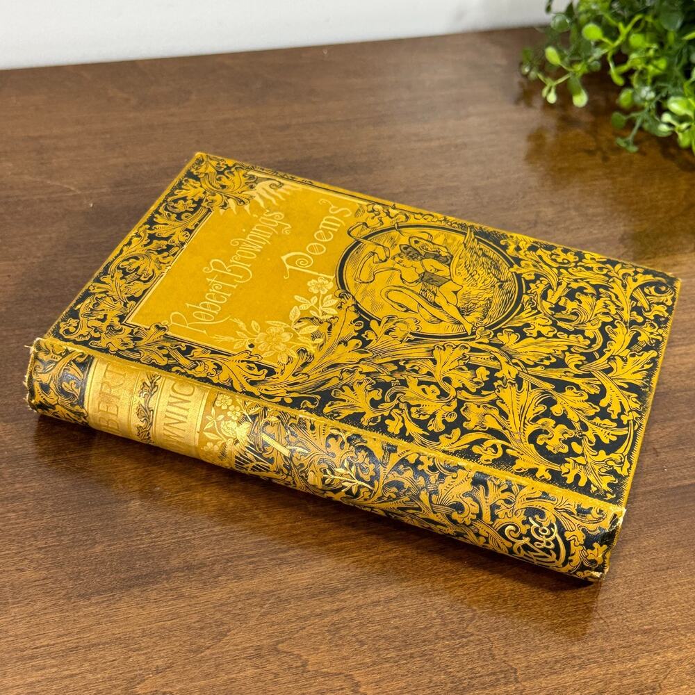 Antique Robert Browning Poems Victorian Decorative Gilt Hardcover Crowell - Picture 3 of 8